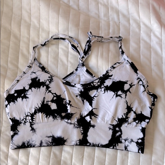 Other - Black And White Tie Dye Sports Bra